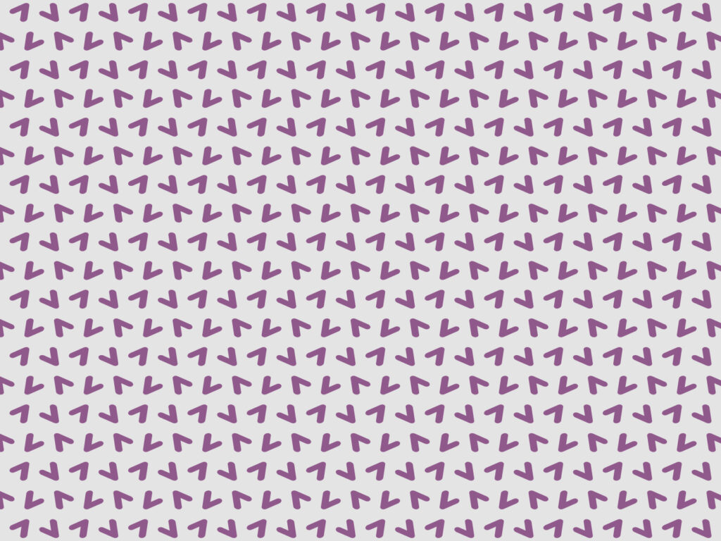 Logo mark (an arrow) scattered around on a grey background